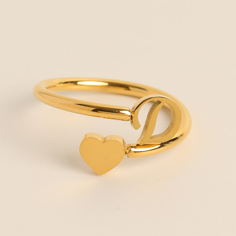 Dainty Initial Heart Ring - naotstore