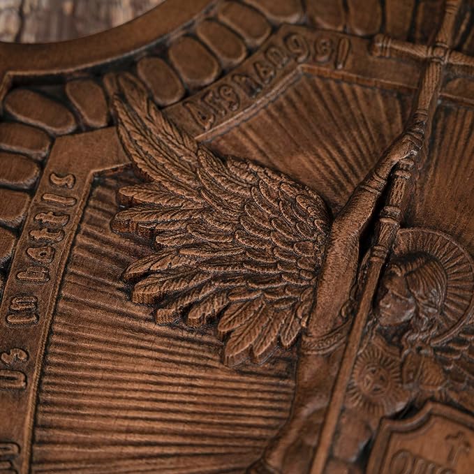 Naotstore - Shield Archangel Michael solid wood carving gift
