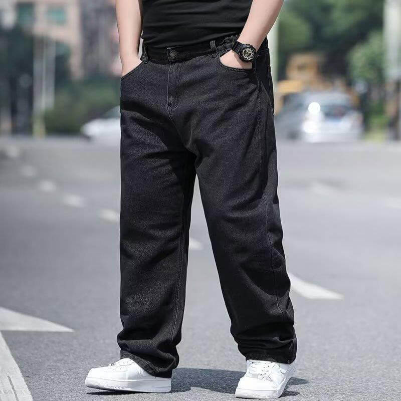 Naotstore - Loose Fitting Straight Leg Jeans For Man