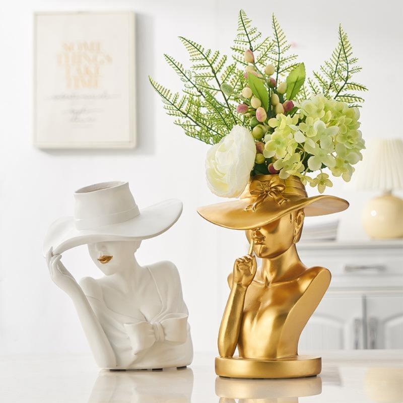 Naotstore - Modern Girl Statue Flower Vase