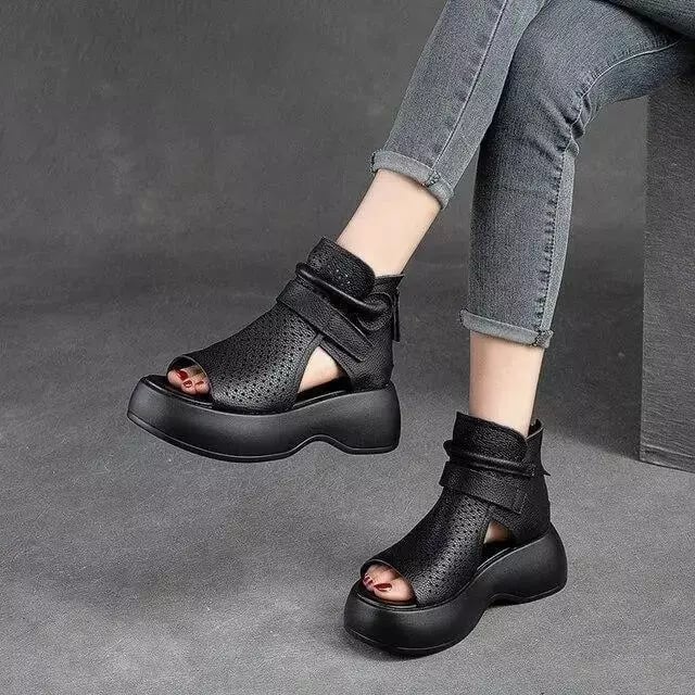 Naotstore - Newest Women's Retro Soft PU Leather Sandalias