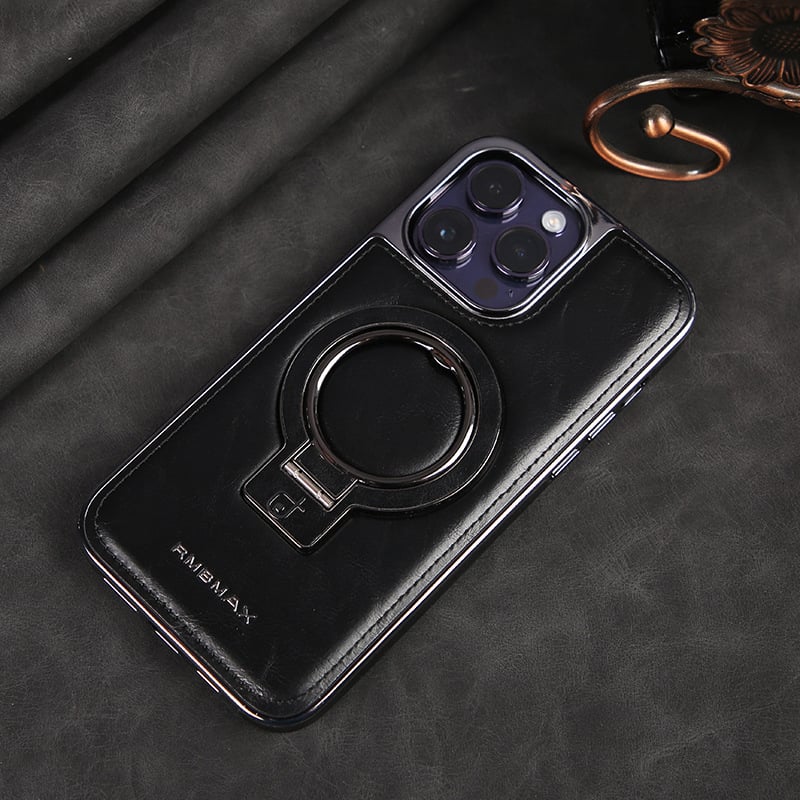 Naotstore - Luxury Leather Invisible Stand iPhone Case