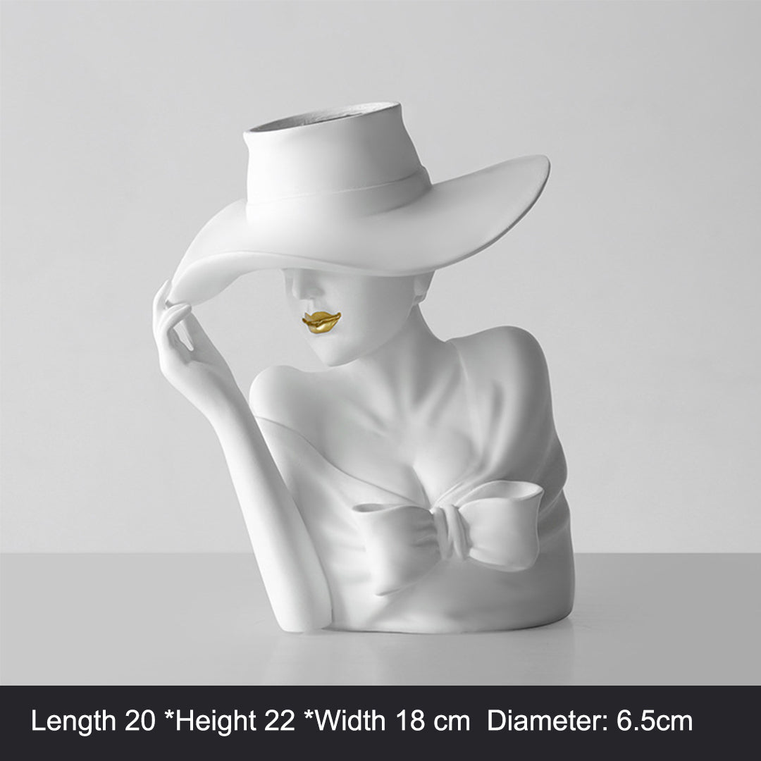 Naotstore - Modern Girl Statue Flower Vase