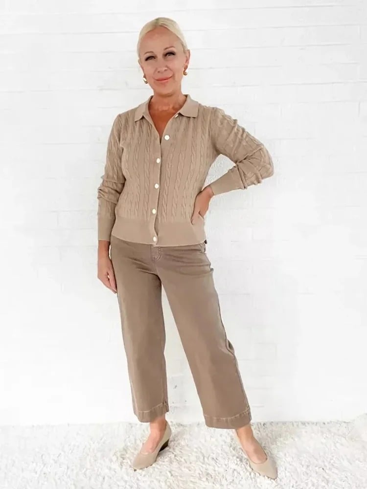 đLast day! đ„Special sale -Tummy Control Twill Cropped Wide Leg Pant - naotstore