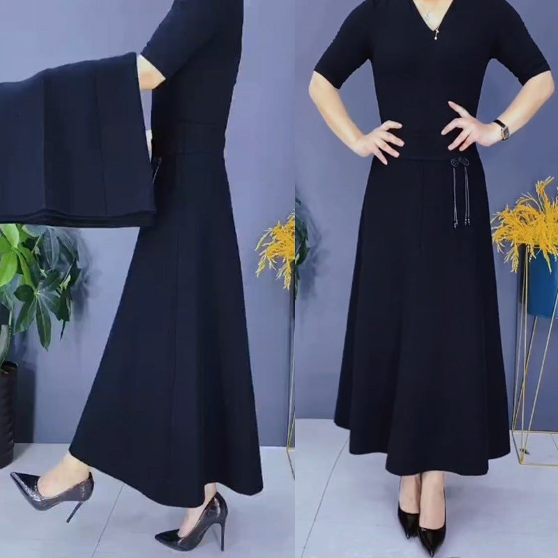 Naotstore - Women’s Elastic High Waisted Thick Long Skirt