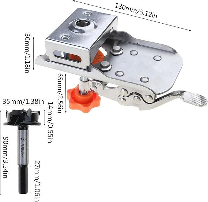 Naotstore - Woodworking 35mm Hinge Boring Jig Hole Opener Kit