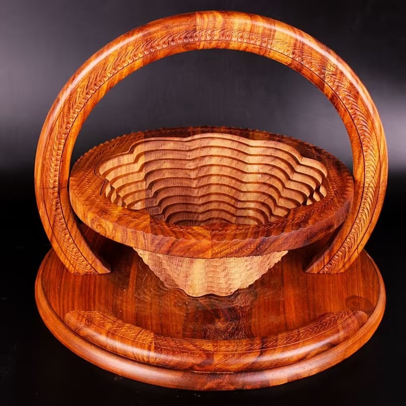 Naotstore - Handmade wood carving fruit plate