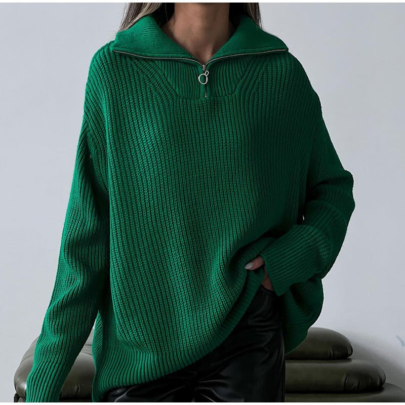 Naotstore - Zip-up Lapel Sweater