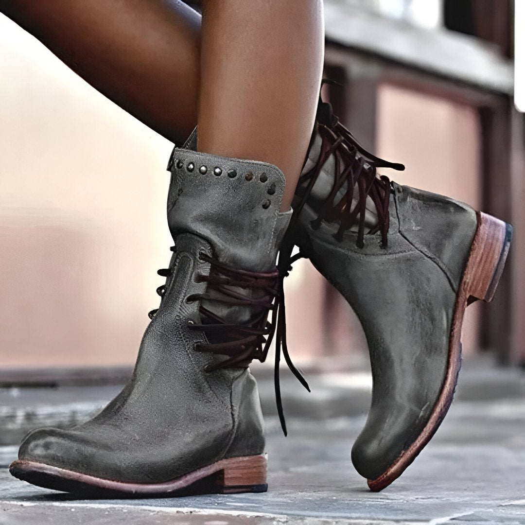 Naotstore - Leather ankle boots with laces