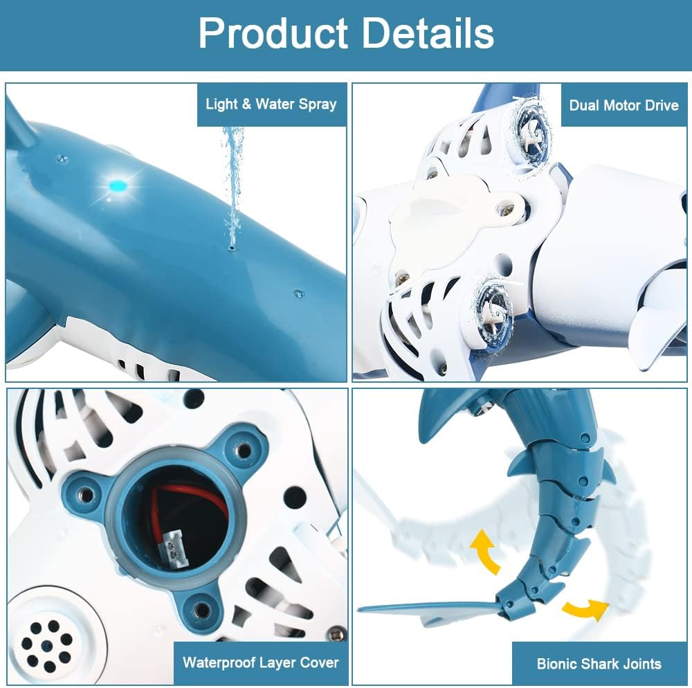 đHottest recommendations - Remote Control Shark Toy with Light &Spray - naotstore