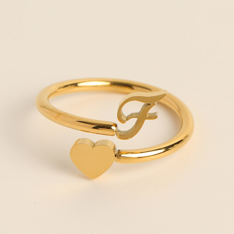 Dainty Initial Heart Ring - naotstore