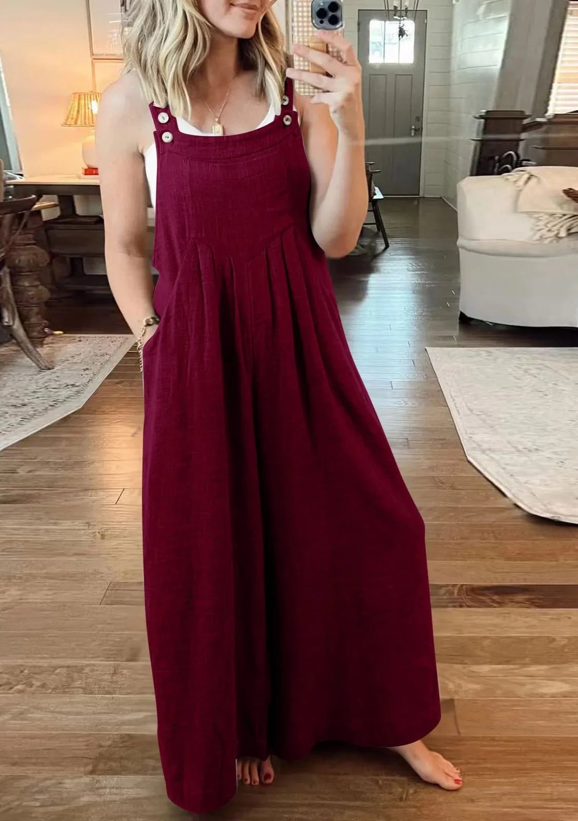Naotstore - SALE PLUS SIZE WIDE LEG OVERALLS JUMPSUIT