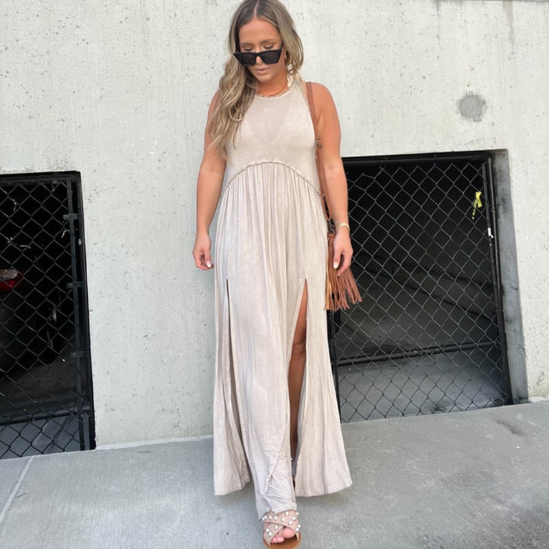 ✨This week's special price is $16.99💗Slit Casual Simple Loose Maxi Long Dress