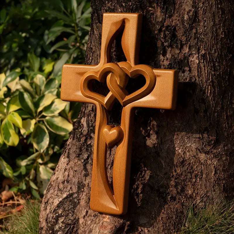 Naotstore - ✝️Intertwined Heart Wooden Cross(6.3*9.8 in)