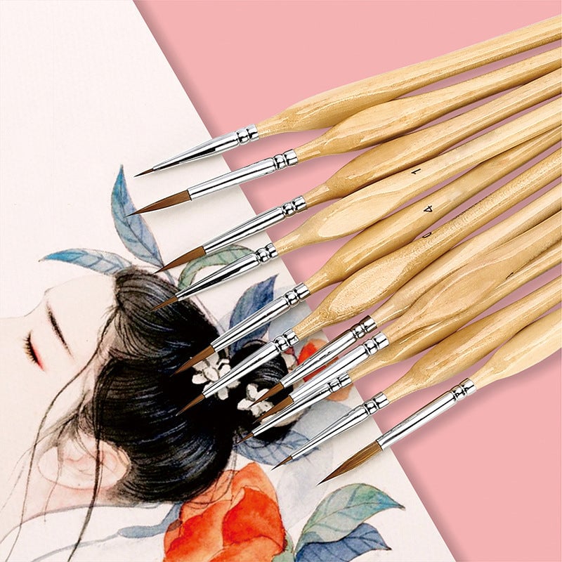 Naotstore - 11 Pcs Miniature Detail Paint Brush Set