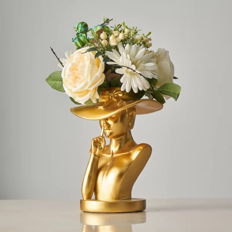 Naotstore - Modern Girl Statue Flower Vase