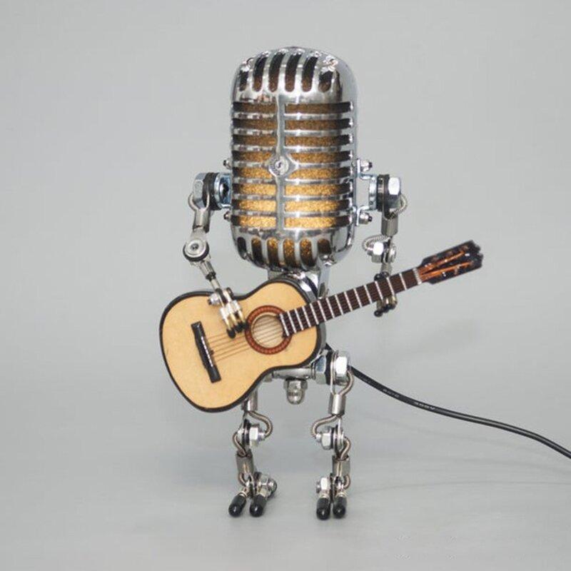 Naotstore - Vintage Metal Microphone Guitar Robot Desk Lamp
