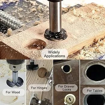 Naotstore - Bit Set with Round Shank for Wood