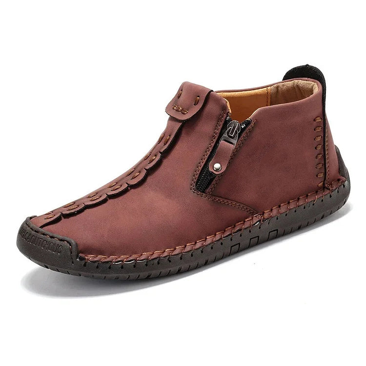 Naotstore - Men's Shoes new large size zipper outdoor leisure hand-sewn tooling boots