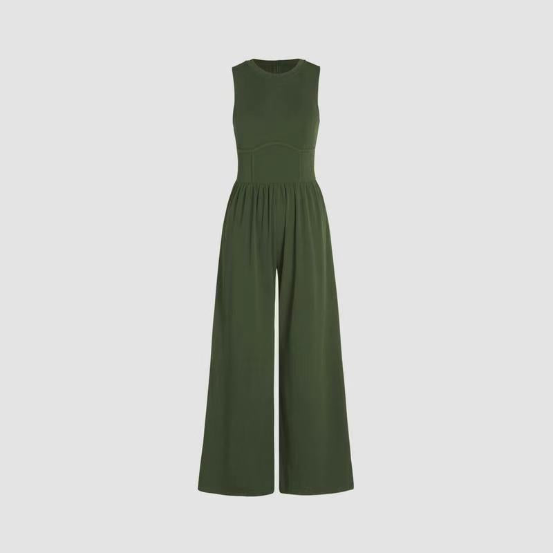 đ„Hottest items this month - Womenâs Solid Sleeveless Wide Leg Jumpsuit - naotstore