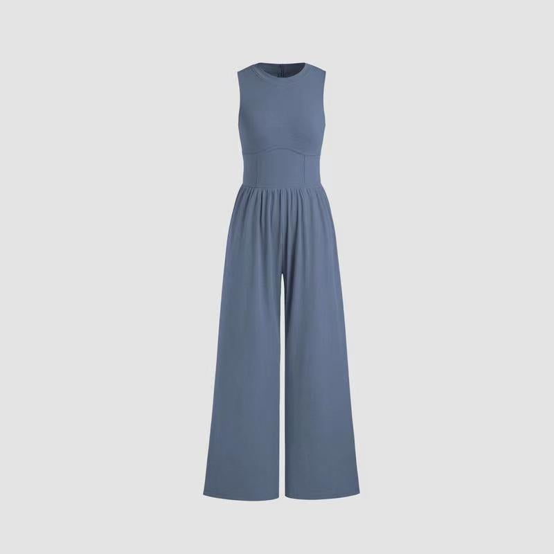 đ„Hottest items this month - Womenâs Solid Sleeveless Wide Leg Jumpsuit - naotstore