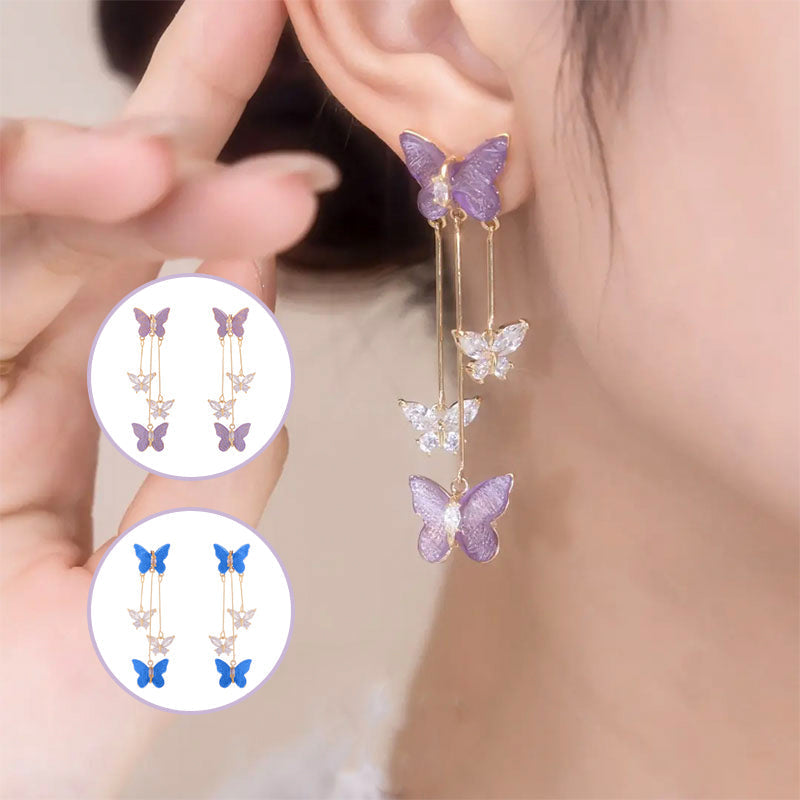 🔥Last day! 💥Special sale - Crystal Butterfly Tassel Earrings - naotstore