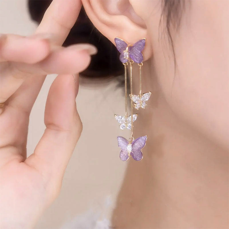 🔥Last day! 💥Special sale - Crystal Butterfly Tassel Earrings - naotstore