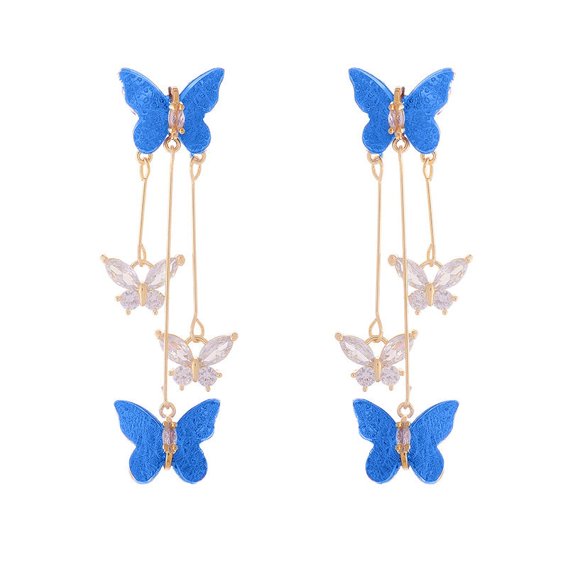 🔥Last day! 💥Special sale - Crystal Butterfly Tassel Earrings - naotstore