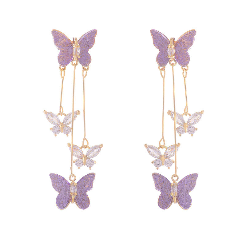 🔥Last day! 💥Special sale - Crystal Butterfly Tassel Earrings - naotstore