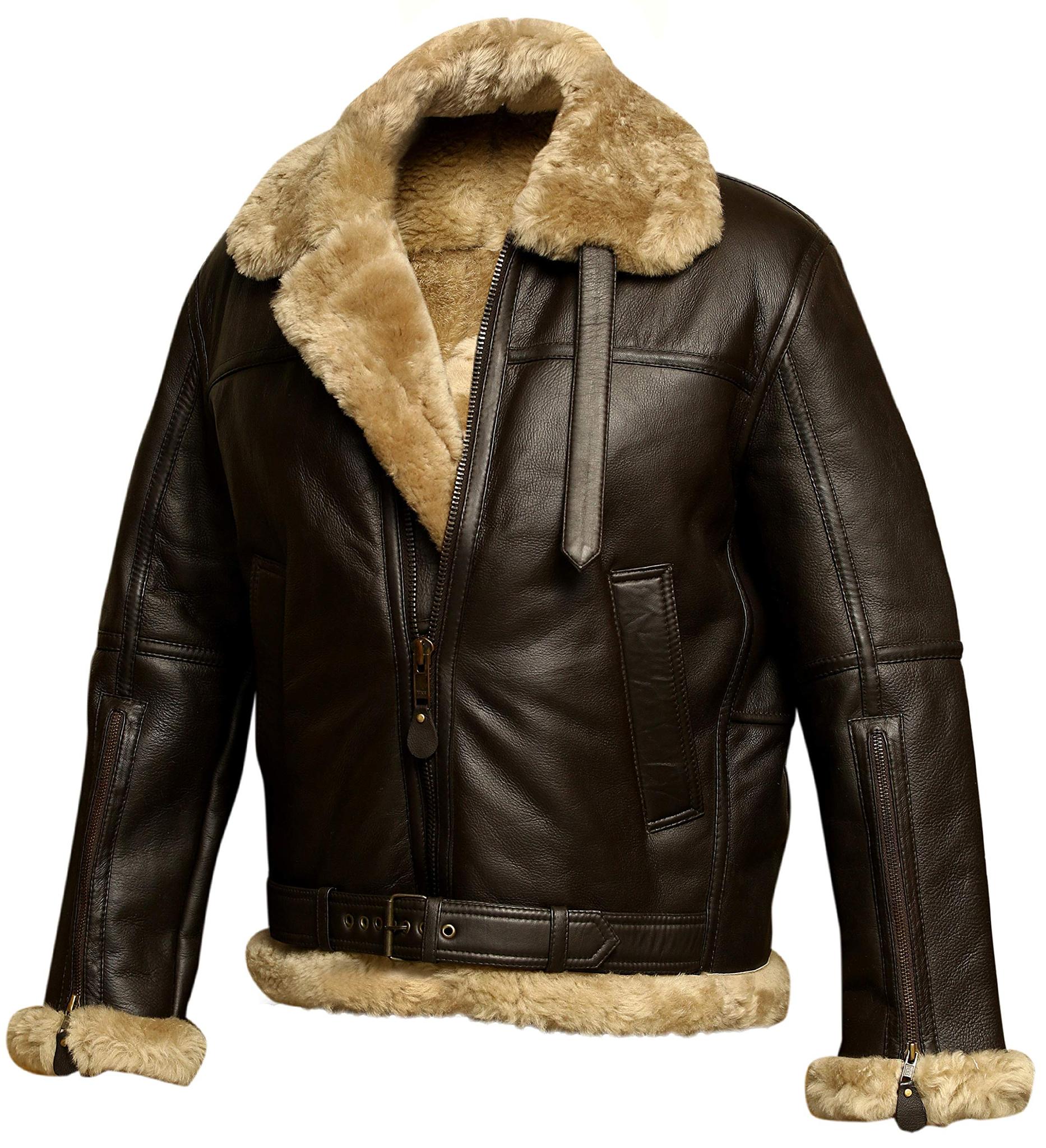 💥This week's specials - Aviator Bomber Jacket B3 Real Shearling Sheepskin Leather - naotstore