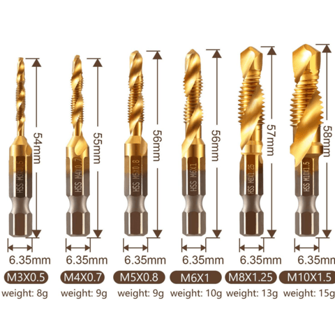 🔥Last day! 💥Special sale - 6 Piece Metric Thread Tap Drill Bits Set - naotstore