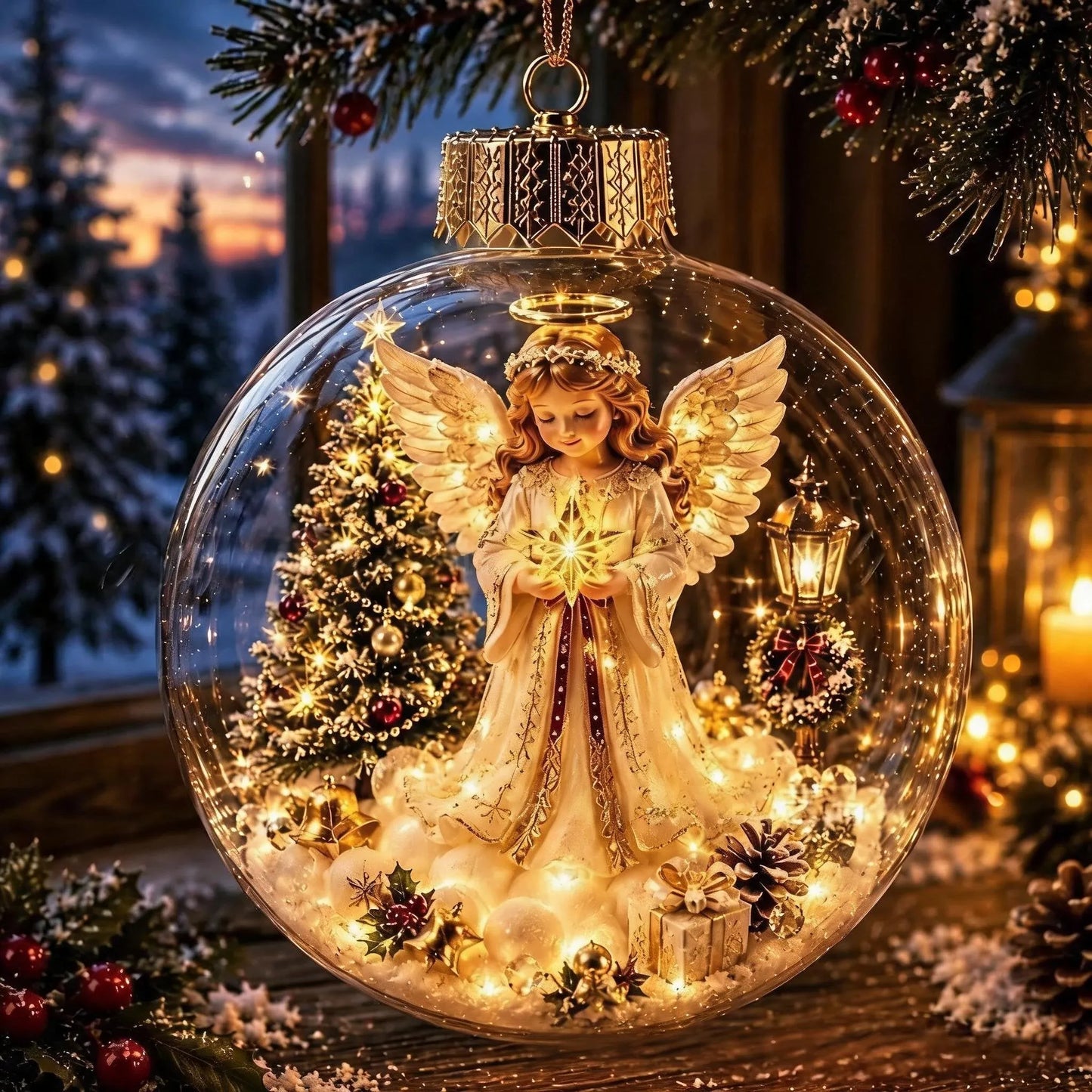 🎄Glowing Christmas Diorama Ornament✨Tiny Winter World Decor