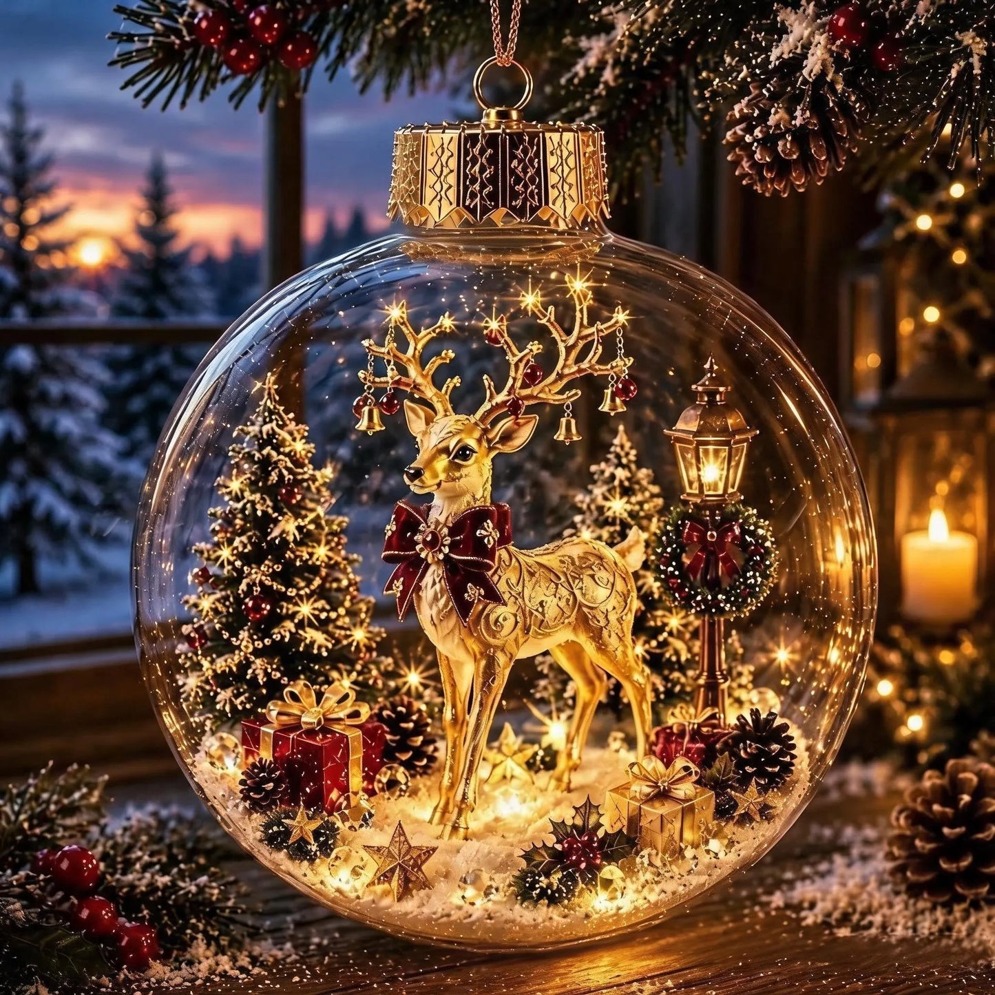 🎄Glowing Christmas Diorama Ornament✨Tiny Winter World Decor