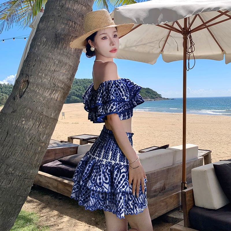 (🔥HOT SALE NOW 47% OFF)One-shoulder short seaside holiday two-piece suit - naotstore