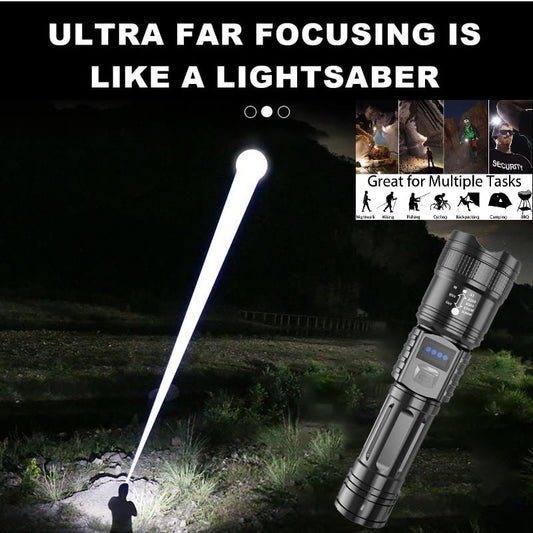 💡Super bright high-power telescopic focusing handheld flashlight