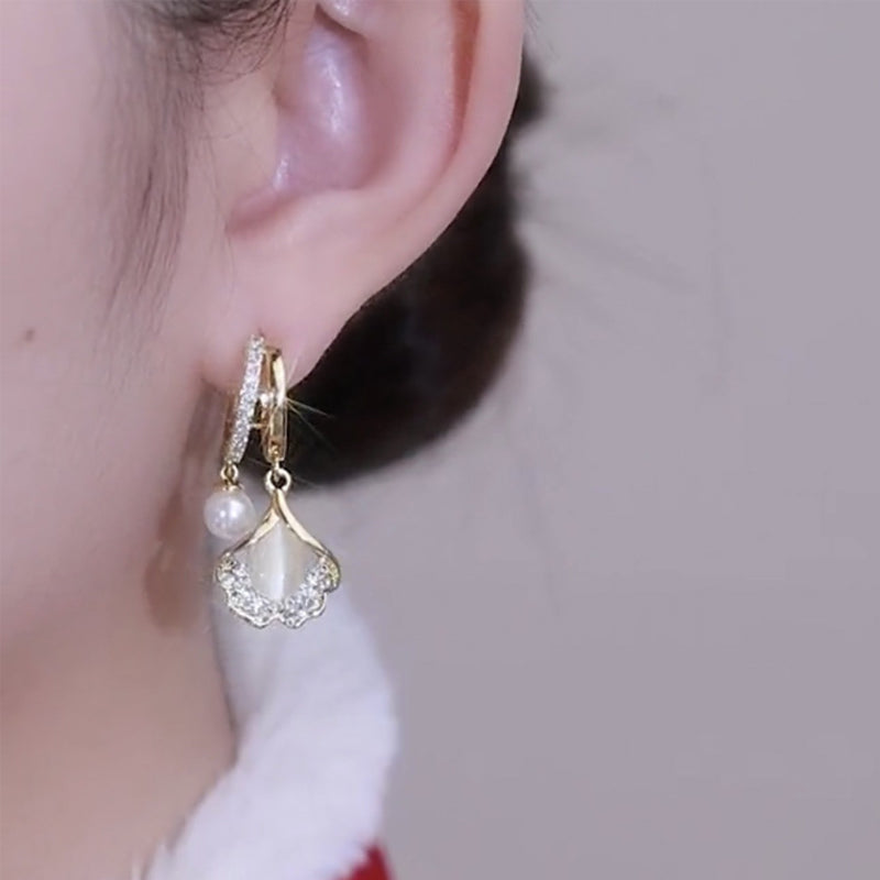 🔥Last day! 💥Special sale - Apricot Leaf Pearl Earrings - naotstore