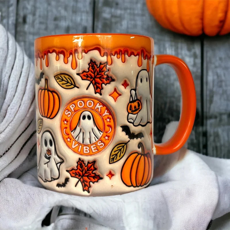 🤣Last day! 💥Special sale - Pumpkin Coffee Cup With Ghost - naotstore