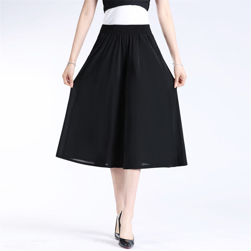 🔥Last day! 💥Special sale - Women's High Elastic Waist Pleated Chiffon Wide Leg Culottes - naotstore