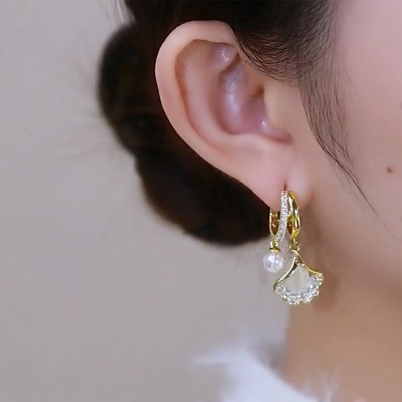 🔥Last day! 💥Special sale - Apricot Leaf Pearl Earrings - naotstore