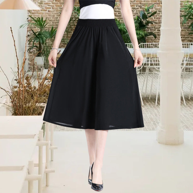 🔥Last day! 💥Special sale - Women's High Elastic Waist Pleated Chiffon Wide Leg Culottes - naotstore