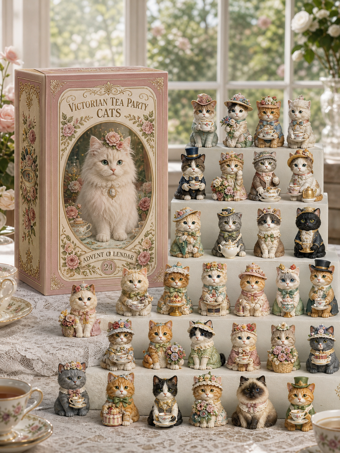 💥24‑Day Christmas Countdown Calendar🐱 Adorable Cat Tree Ornaments