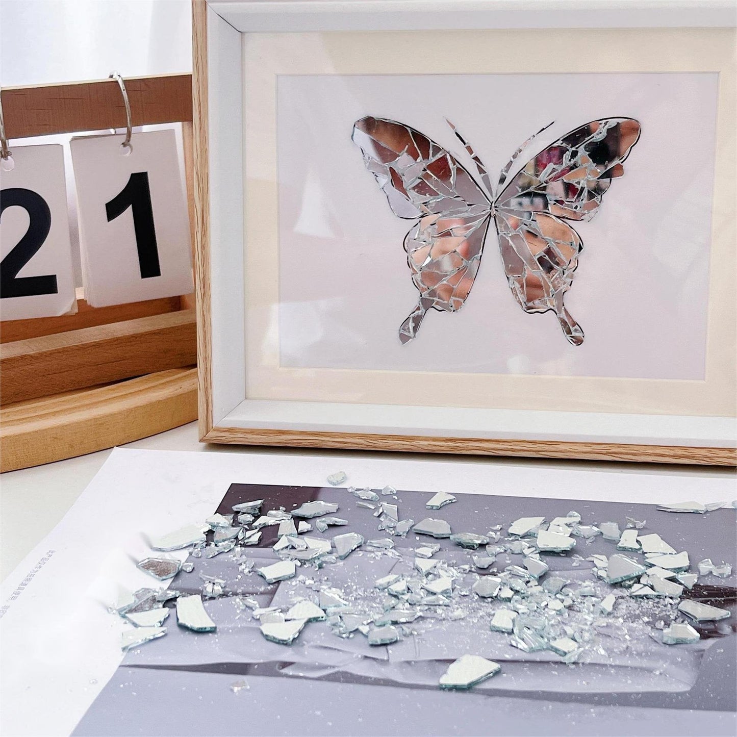 🦋Last day! 💥Special sale - Creative handmade DIY - Butterfly Broken Mirror Photo Frame - naotstore