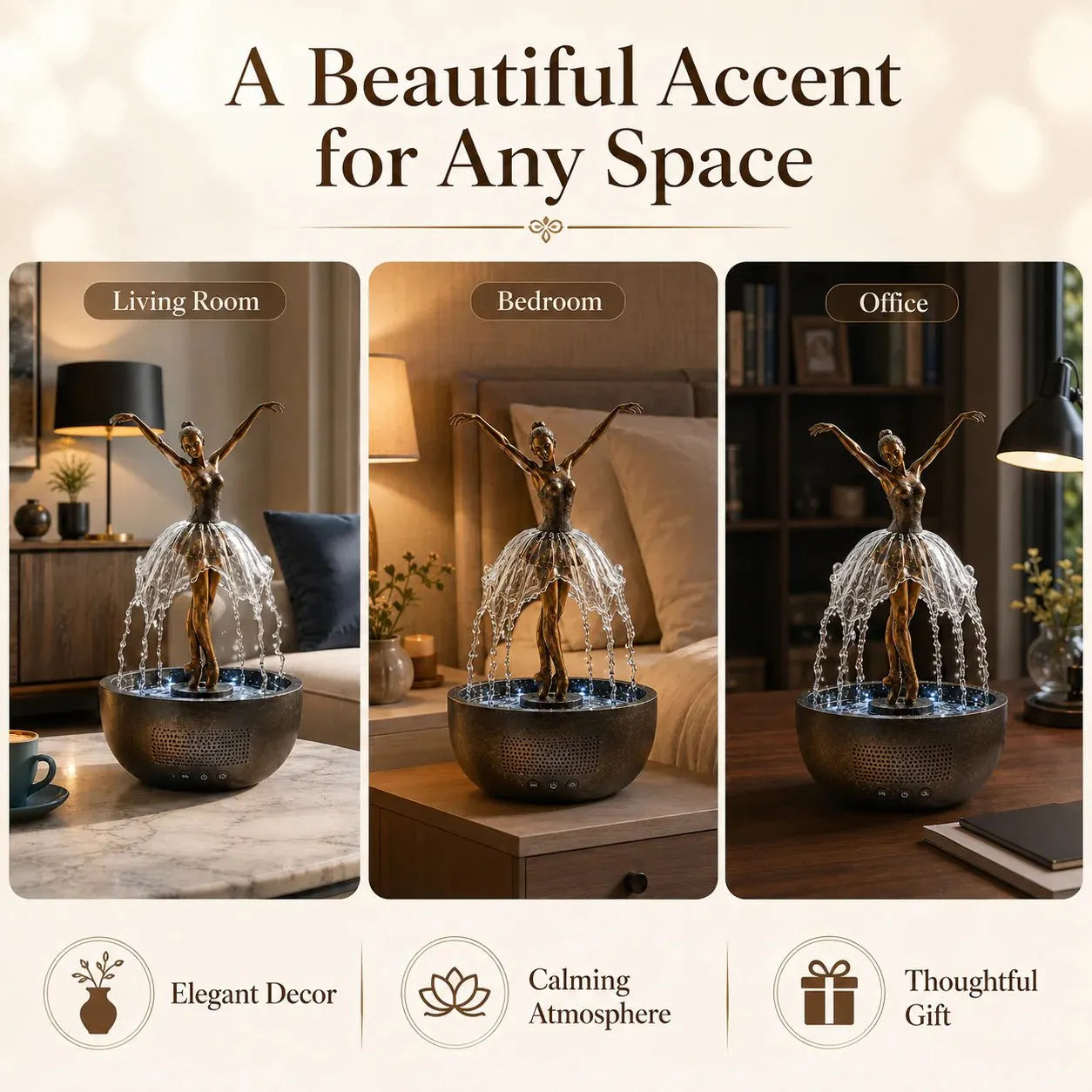 💥Hot Selling 💃🩰Elegant Ballet Dancer Desktop Fountain