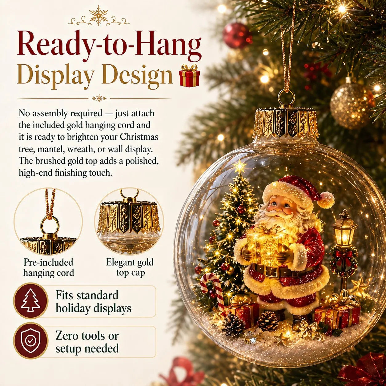 🎄Glowing Christmas Diorama Ornament✨Tiny Winter World Decor