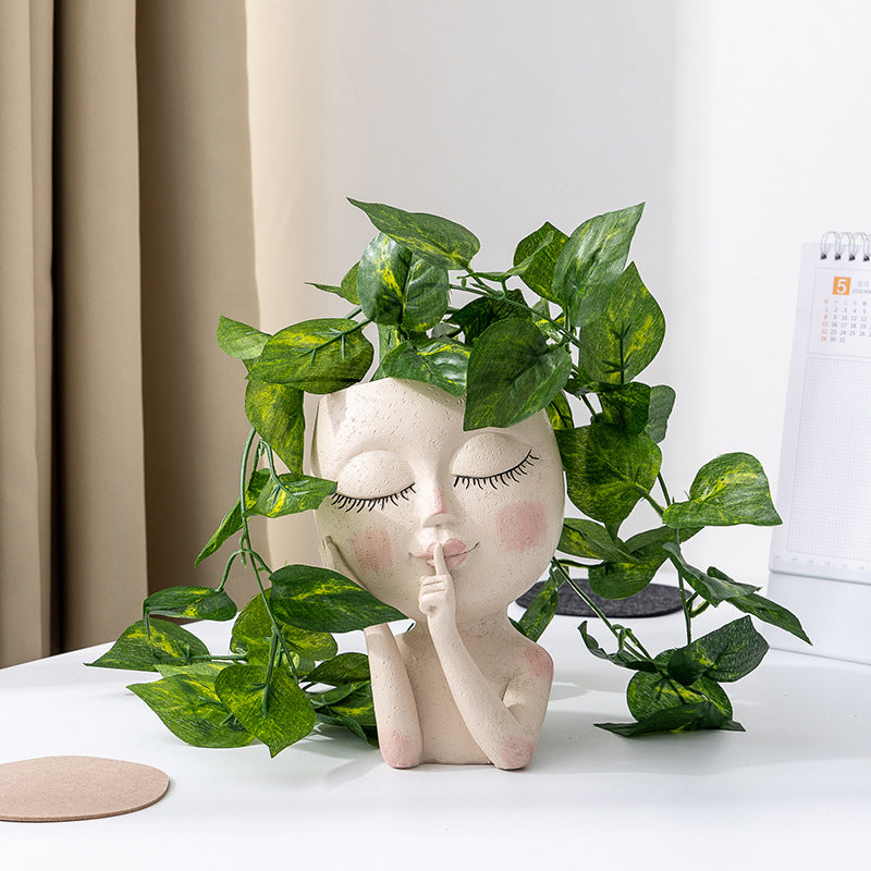 💝Last day! 💥Special sale - Girl Face Head Planter - naotstore