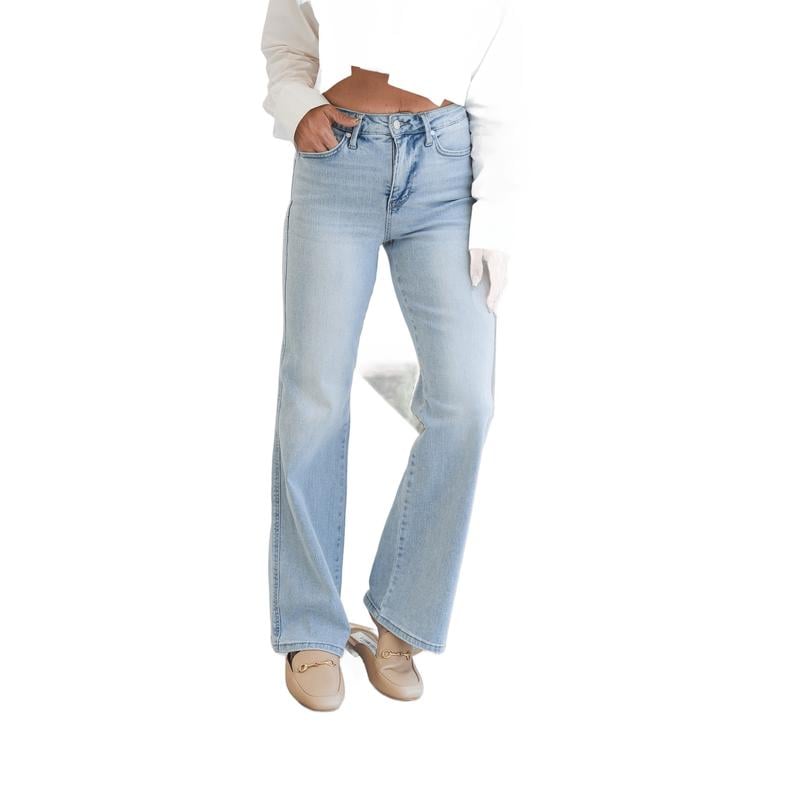 🎉Last day! 💥Special sale - High Rise Vintage Wash Tummy Control Top Straight Leg Jeans - naotstore