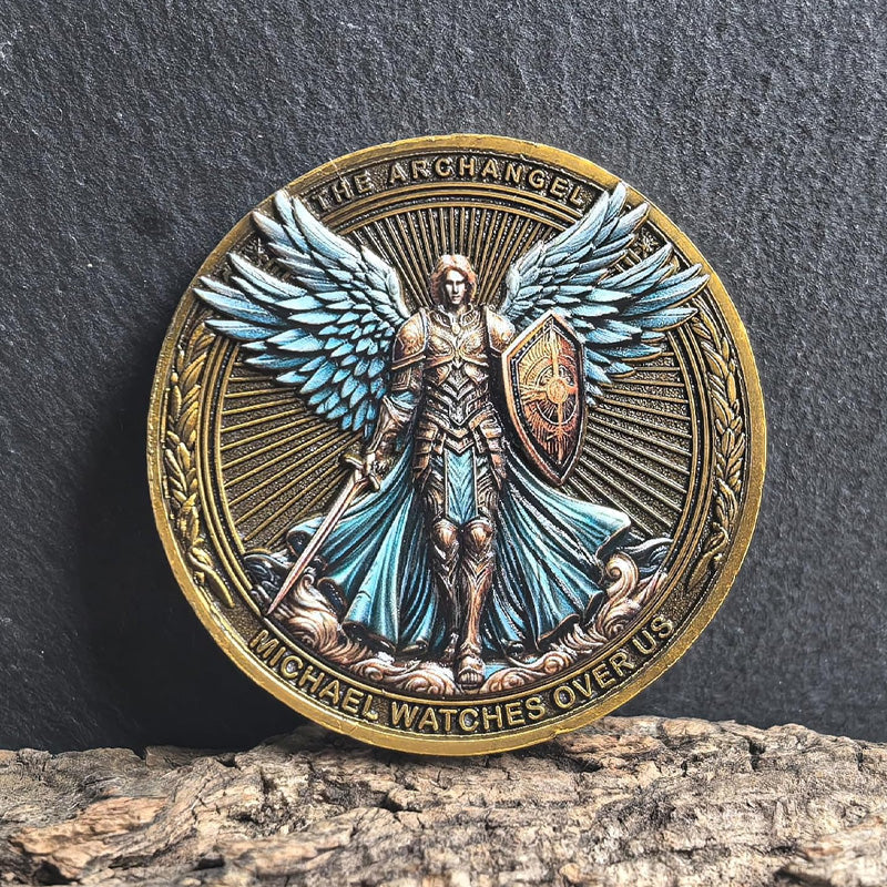 🔥Last day! 💥Special sale - The Archangel Michael Watches Over Us Challenge Coin - naotstore