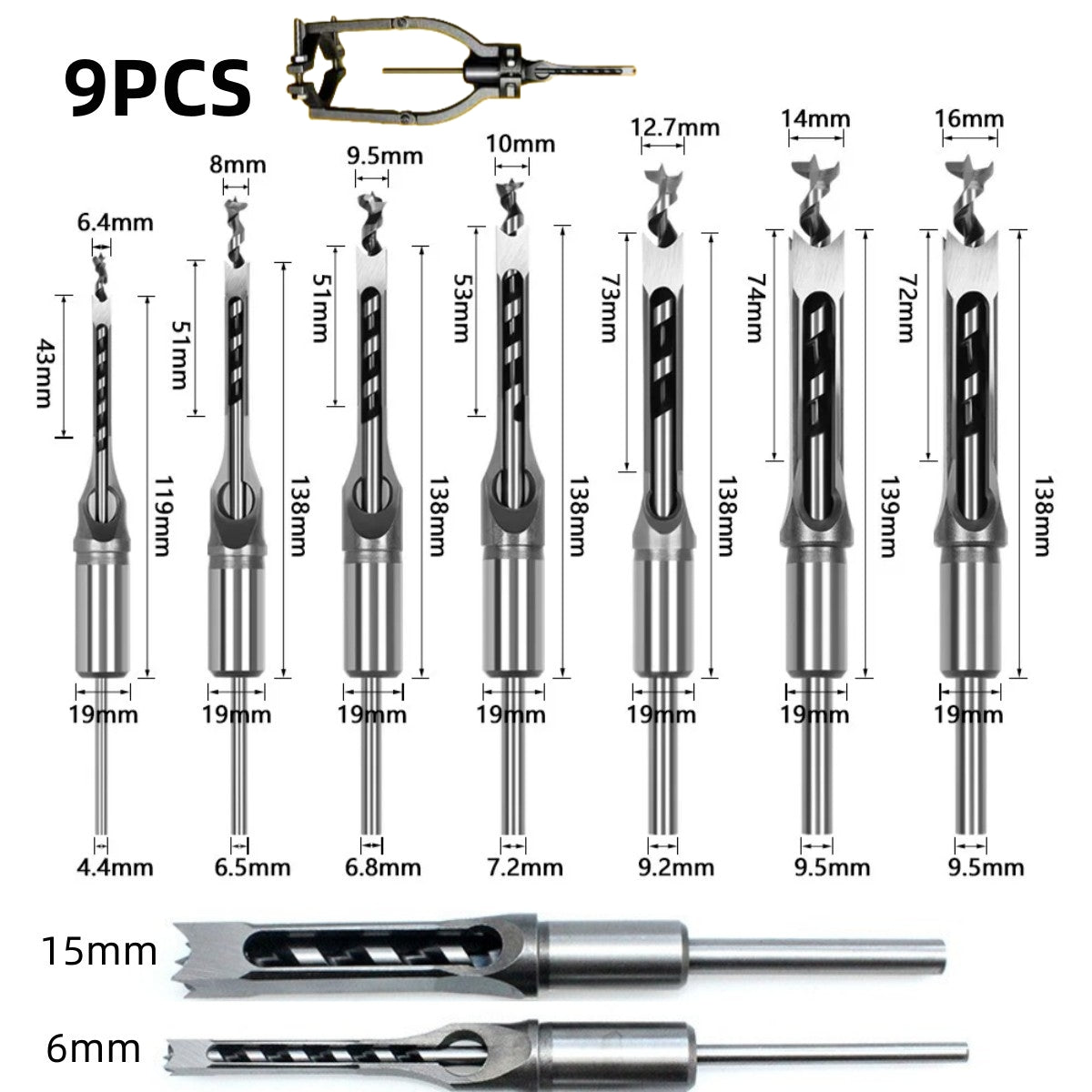 💥Efficient Woodworking Essential - Adapter and Square-Headed Wood Chisel Set - naotstore