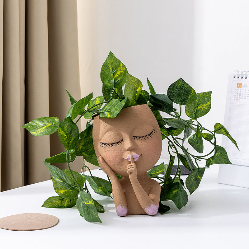 💝Last day! 💥Special sale - Girl Face Head Planter - naotstore