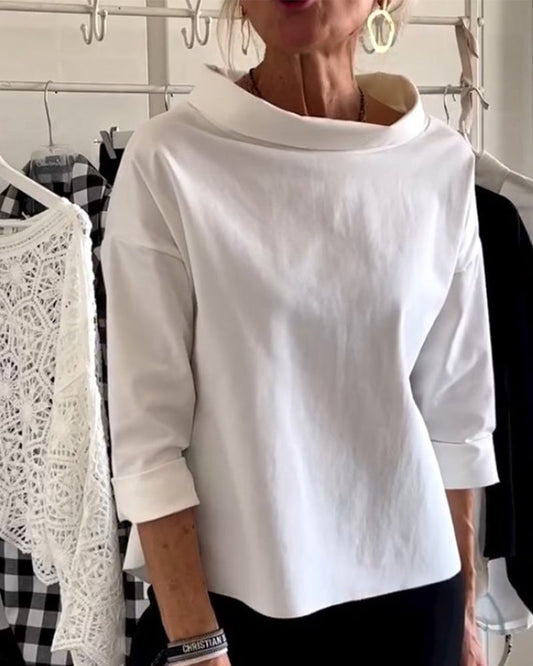 ✨This week's special price is $34.98💗Casual Wide Lapel Half Turtleneck Top